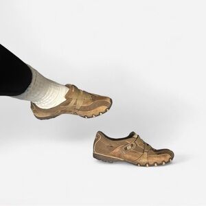 Skechers Brown Leather Quilted Slip-On Sneakers 🤎👟